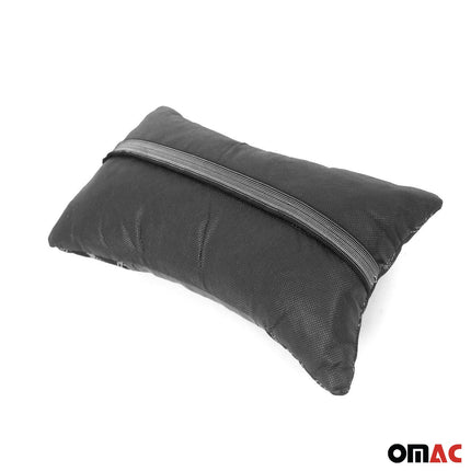 KFZ Auto Kopfstütze Sitzkissen Nackenstütze Textil & Leder Schwarz 8x30 cm