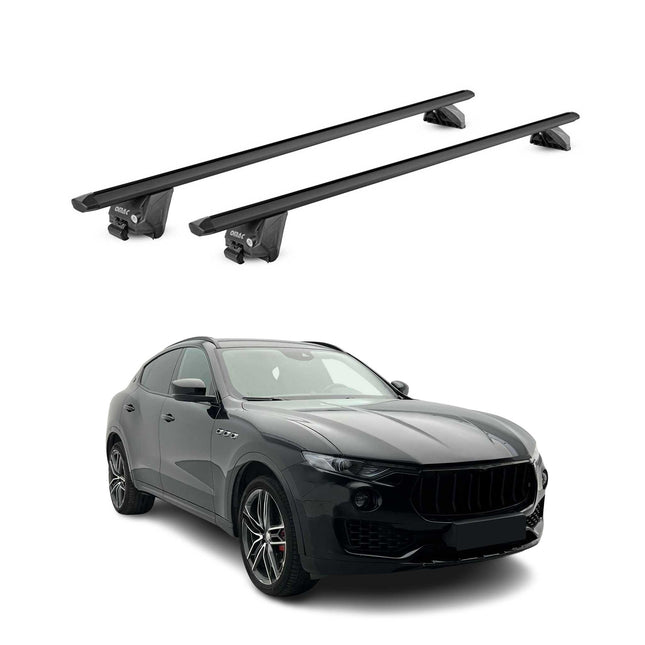 Dachträger Grundtäger für Maserati Levante 2017-2024 100kg Alu Schwarz 2 tlg ABE