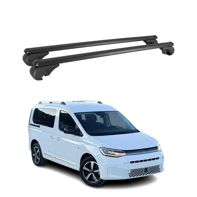 Dachträger für VW Caddy 2020-2026 Gepäckträger Grundträger Aluminium Schwarz 2x