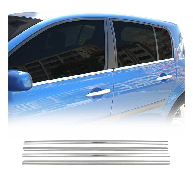 Fensterleisten Zierleisten für Renault Megane 2002-2009 Schrägheck Chrom 4tlg