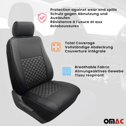Sitzbezüge Schonbezüge für Ford Transit 2000-2009 Kunstleder Schwarz 2+1