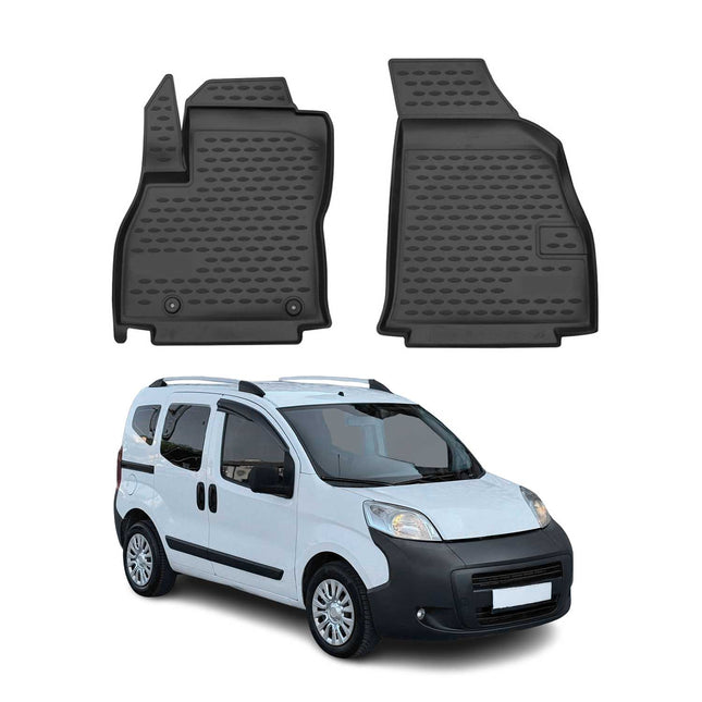 OMAC Gummimatten Fußmatten für Peugeot Bipper 2008-2021 TPE Automatte Schwarz 2x