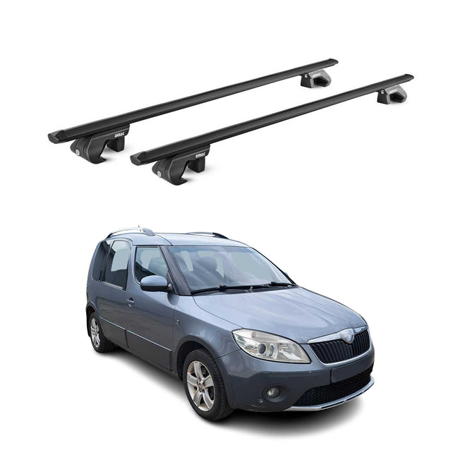 Dachträger für Skoda Roomster / Praktik / Scout 2006-2015 5 tür 90kg Schwarz 2x