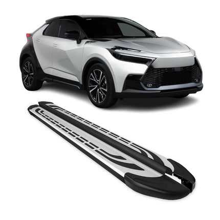 Trittbretter Seitenschweller für Toyota C-HR AX20 2023-2026 Schwarz Alu