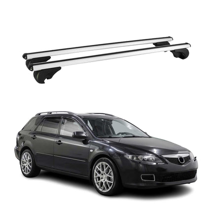 Dachträger Grundtäger für Mazda 6 Kombi 2002-2008 75kg Alu Silber 2 tlg