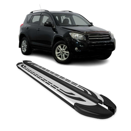 Trittbretter Seitenschweller Seitenbretter für Toyota RAV4 2005-2011 Schwarz Alu