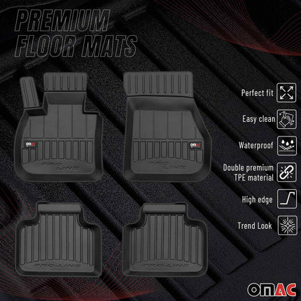 OMAC Gummi Fußmatten für Mini Countryman F60 2017-2024 Premium Gummi Schwarz 4x