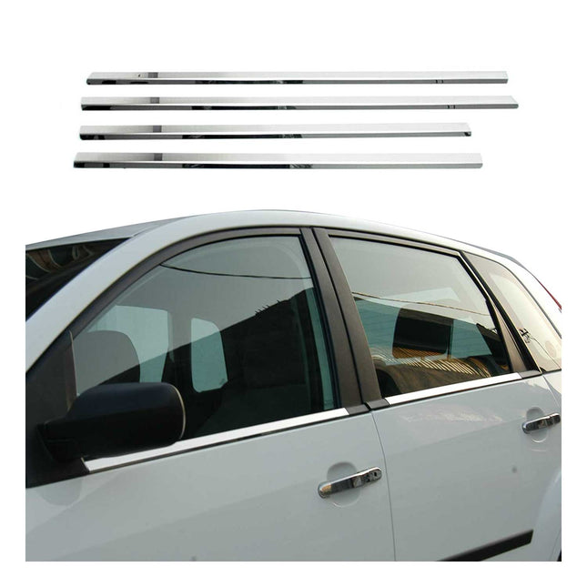 Fensterleisten Zierleisten für Ford Fiesta 2000-2010 Edelstahl Chrom 4tlg