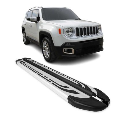 Trittbretter Seitenschweller Seitenbretter für Jeep Renegade 2014-2024 Alu Grau