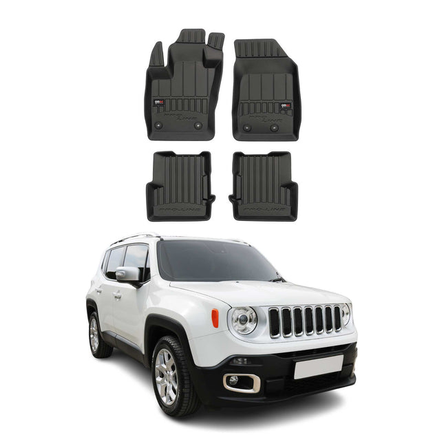 OMAC Gummi Fußmatten für Jeep Renegade 2014-2024 Premium TPE Gummi Schwarz 4x