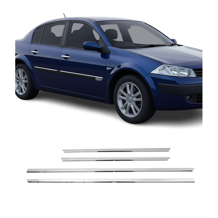 Seitentürleiste Türleisten Türschutzleiste für Renault Megane 2002-2009 Chrom 4x