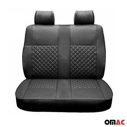 Sitzbezüge Schonbezüge für Renault Master 2010-2024 Kunstleder Schwarz 2+1