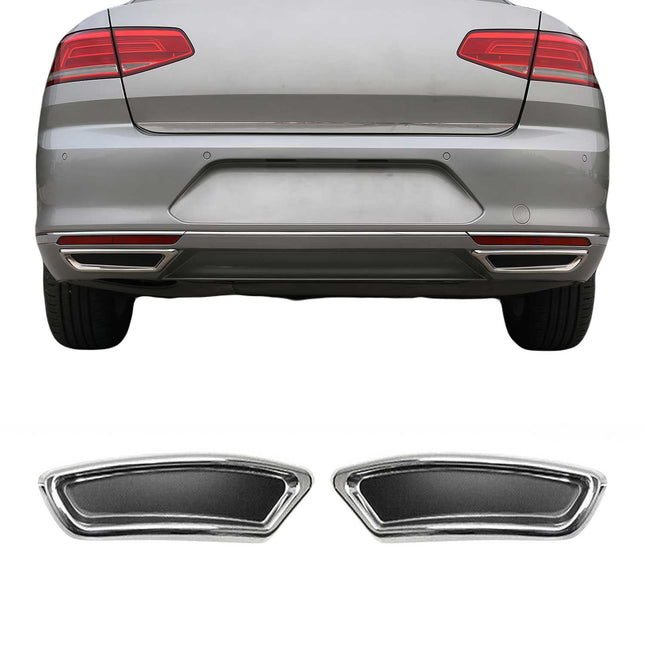 Stoßstangen Diffusor Auspuffrahmen für VW Passat B8 alle 2014-19 Edelstahl Chrom
