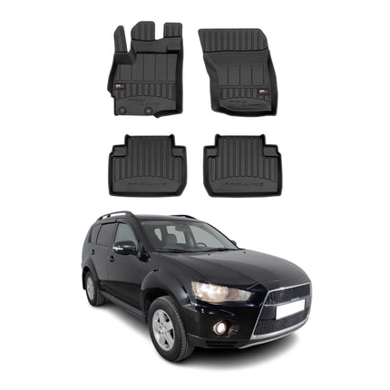OMAC Gummi Fußmatten für Mitsubishi Outlander 2006-2021 Premium Gummi Schwarz 4x