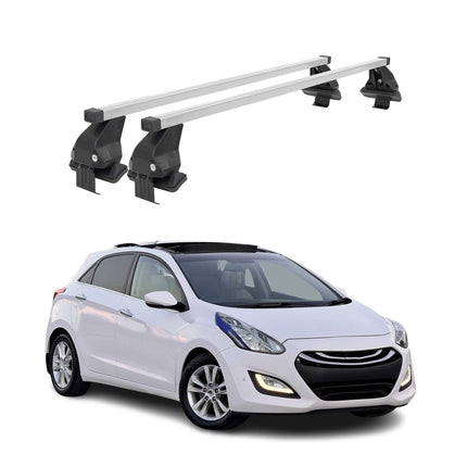 Menabo Dachträger Grundtäger für Hyundai i30 2011-2015 50kg Stahl Silber 2 tlg