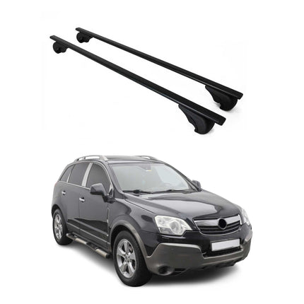 Dachträger Grundtäger für Opel Antara 2006-2015 75kg Metall Schwarz 2 tlg