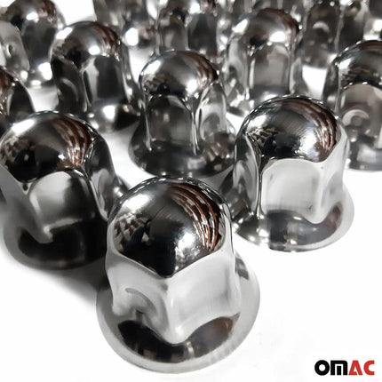 40x Glänzend Chrom Radmutterkappen Schutz Ø32mm für hohe Schrauben / LKW