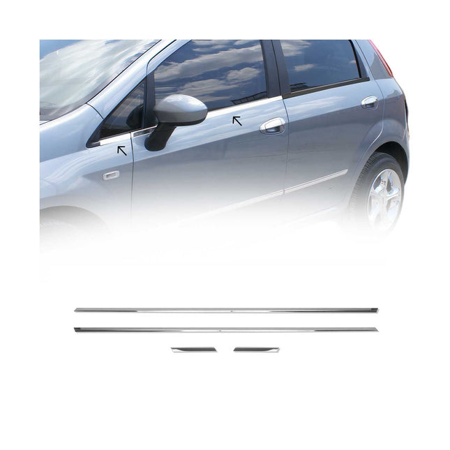 Fensterleisten Zierleisten für Fiat Grande Punto Evo 2009-2012 Edelstahl 4tlg