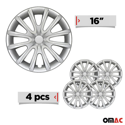 4x Radblenden Radkappen Radzierblenden für 16" Zoll Stahlfelgen Grau weiß