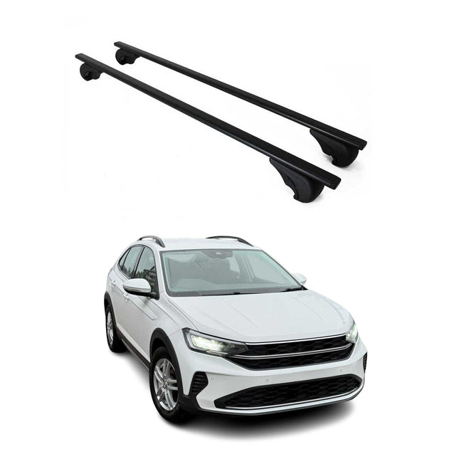 Dachträger Grundtäger für VW Taigo 2021-2026 75kg Metall Schwarz 2 tlg