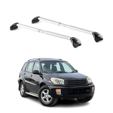 Dachträger Grundtäger für Toyota RAV4 2000-2005 3-5 tür 100kg Alu Silber 2x ABE