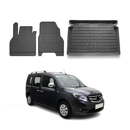 Fußmatten & Kofferraumwanne Set für Mercedes Citan W420 2021-2021 Gummi 3x
