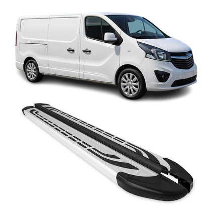 Trittbretter Schweller Seitenbretter für Opel Vivaro B 2014-2019 L2 Langer Alu