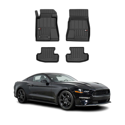 OMAC Gummi Fußmatten für Ford Mustang Coupe 2015-2023 Premium Gummi Schwarz 4tlg