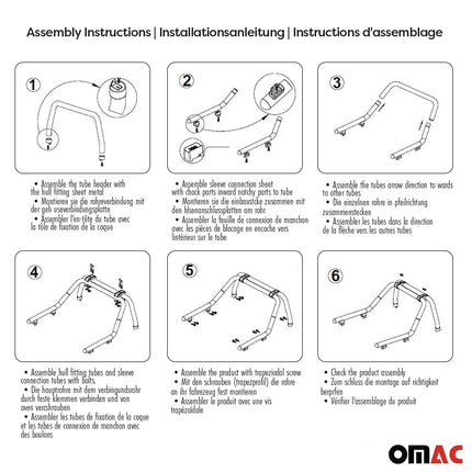 Überrollbügel Rollbar Gefärbten Stahl für Toyota Hilux 2005-2026 Schwarz Ø76mm