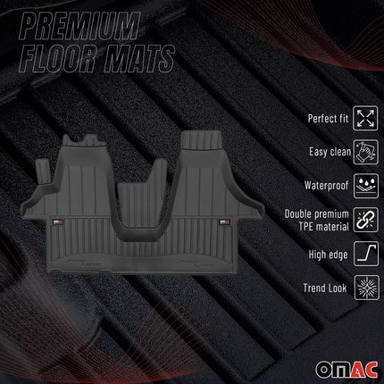 OMAC Gummi Fußmatten für VW Transporter T5 2003-2015 Premium Gummi Schwarz 1tlg