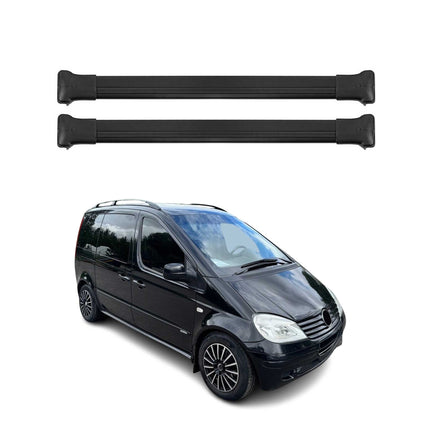 Dachträger Grundtäger für Mercedes Vaneo 2001-2005 75kg Aluminium Schwarz 2 tlg
