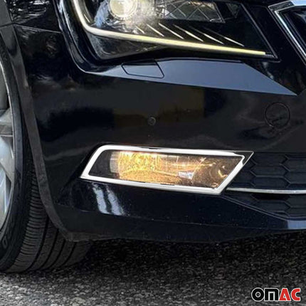 Nebelscheinwerfer Rahmen Chrom für Skoda Superb 2015-2018 Edelstahl 2x