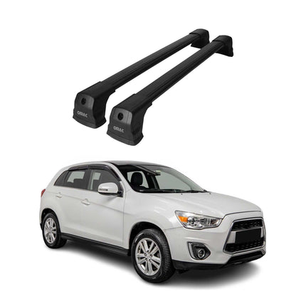Dachträger Grundtäger für Mitsubishi ASX 2010-2023 75kg Aluminium Schwarz 2 tlg