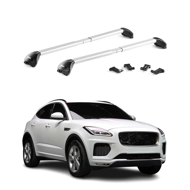 Dachträger Grundtäger für Jaguar E-Pace 2018-2024 100kg Alu Silber 2 tlg ABE