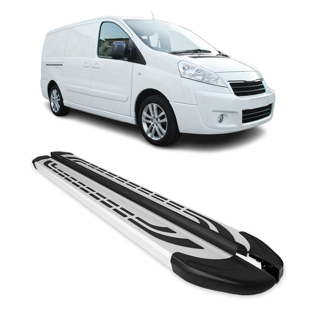 Trittbretter Seitenbretter für Peugeot Expert 2007-2016 L2 Langer Alu Silber