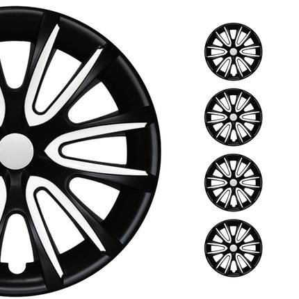4x Radblenden Radkappen Radzierblenden für 14" Zoll Stahlfelgen Schwarz weiß