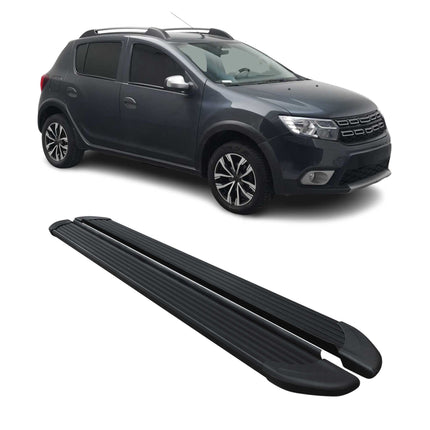 Seitenschweller Trittbretter für Dacia Sandero Stepway 2021-2026 Schwarz Alu