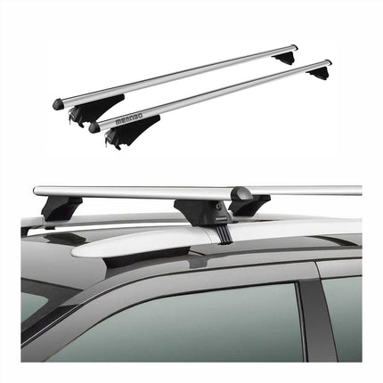 Menabo Dachträger Grundtäger für VW Tiguan Cross 5N 2014-2017 75kg Alu Silber 2x