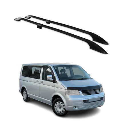 Dachreling für VW T5 T6 6.1 Transporter Multivan Caravelle 2003-24 L1 Schwarz 2x