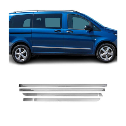Seitentürleiste Türschutzleiste für Mercedes Vito W447 L1/L2 Edelstahl 1x