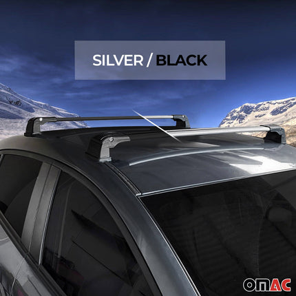 Aluminium Dachträger Gepäkträger Grundträger für Fiat 500X 2015-2026 Schwarz 2x