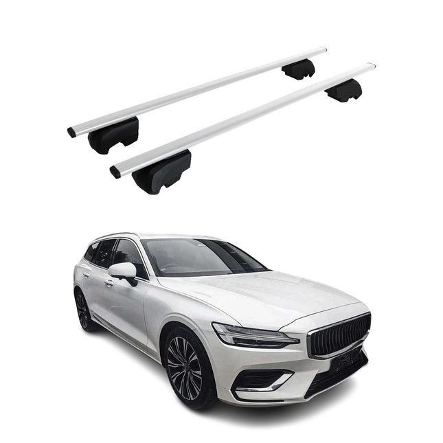 Dachträger Gepäckträger für Volvo V60 2017-2023 Grundträger ABE Metall Silber