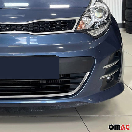 Kühlergrill Leisten Grillleisten für Kia Rio Schrägheck Limo 2011-2017 Chrom