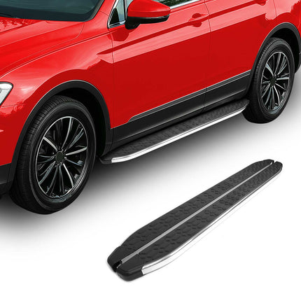 Trittbretter Seitenschweller für Ssangyong Korando 2010-2019 Stahl Schwarz Grau