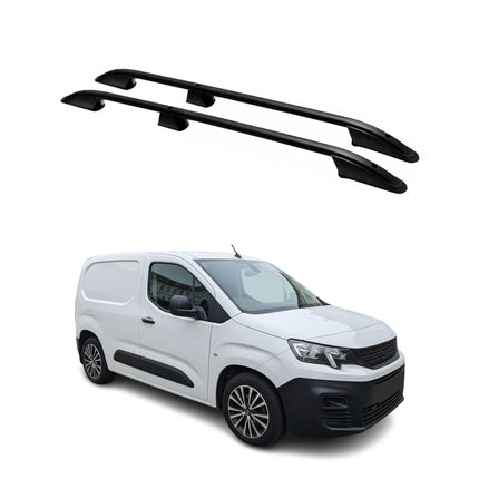 Dachreling Dachgepäckträger für Peugeot Partner 2018-2024 L1 Kurzer Alu Schwarz