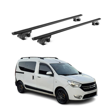 Dachträger Grundtäger für Dacia Dokker 2012-2021 90kg Alu Schwarz 2 tlg ABE