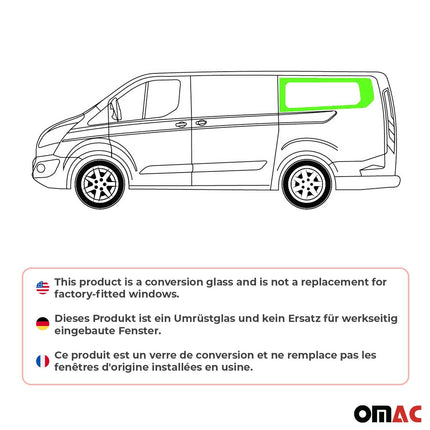 Hintere Seitenfenster Auto für Ford Transit Custom 2013-2024 Links Schiebetür L2