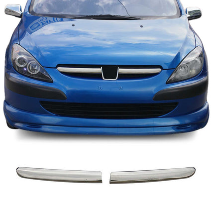 Kühlergrill Leisten Grillleisten für Peugeot 307 2001-2005 Edelstahl Chrom 2tlg