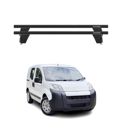 Menabo Dachträger Grundtäger für Citroen Nemo 2008-2017 75kg Alu Schwarz 2 tlg