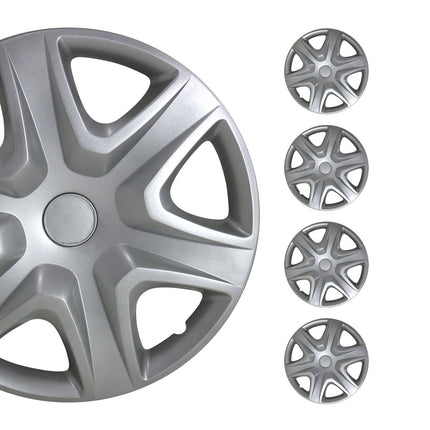 4x Radkappen Radzierblenden Radblenden für Auto 16" Zoll Radkappensatz Silber